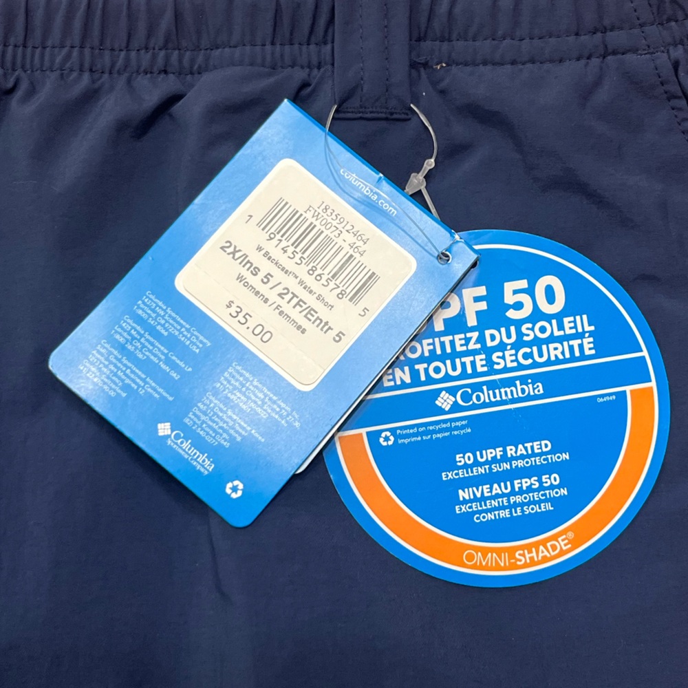 NWT Columbia Backcast Water Short Navy Blue Shorts, Size 2XL - Picture 2 of 12